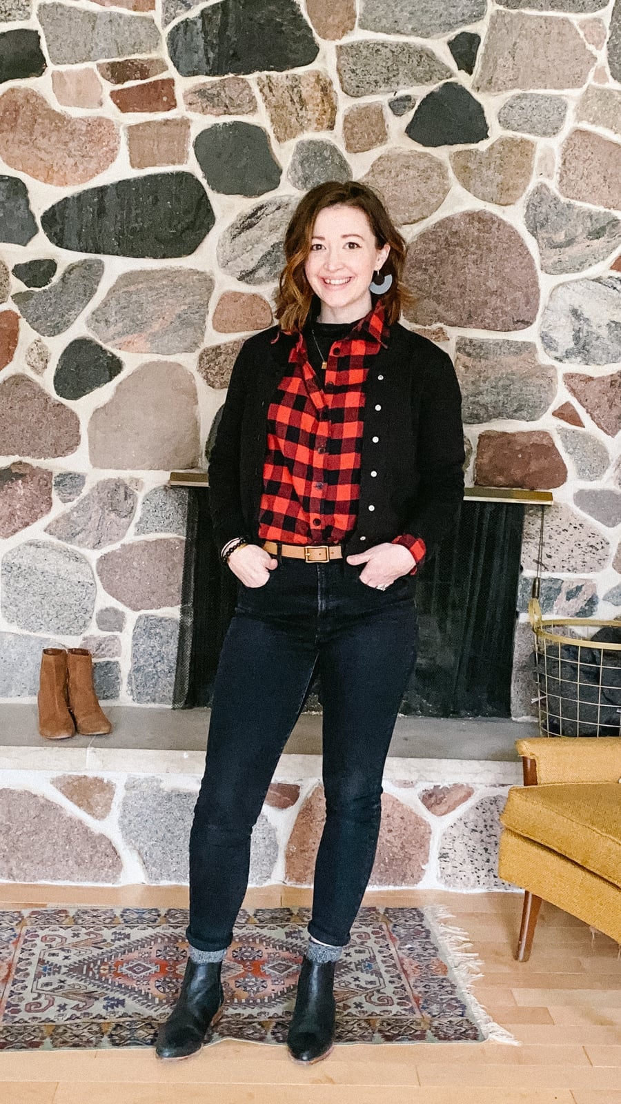 Buffalo Plaid Under Knit Cardigan Buffalo Plaid Under Knit Cardigan — Trendy Flannel Outfits