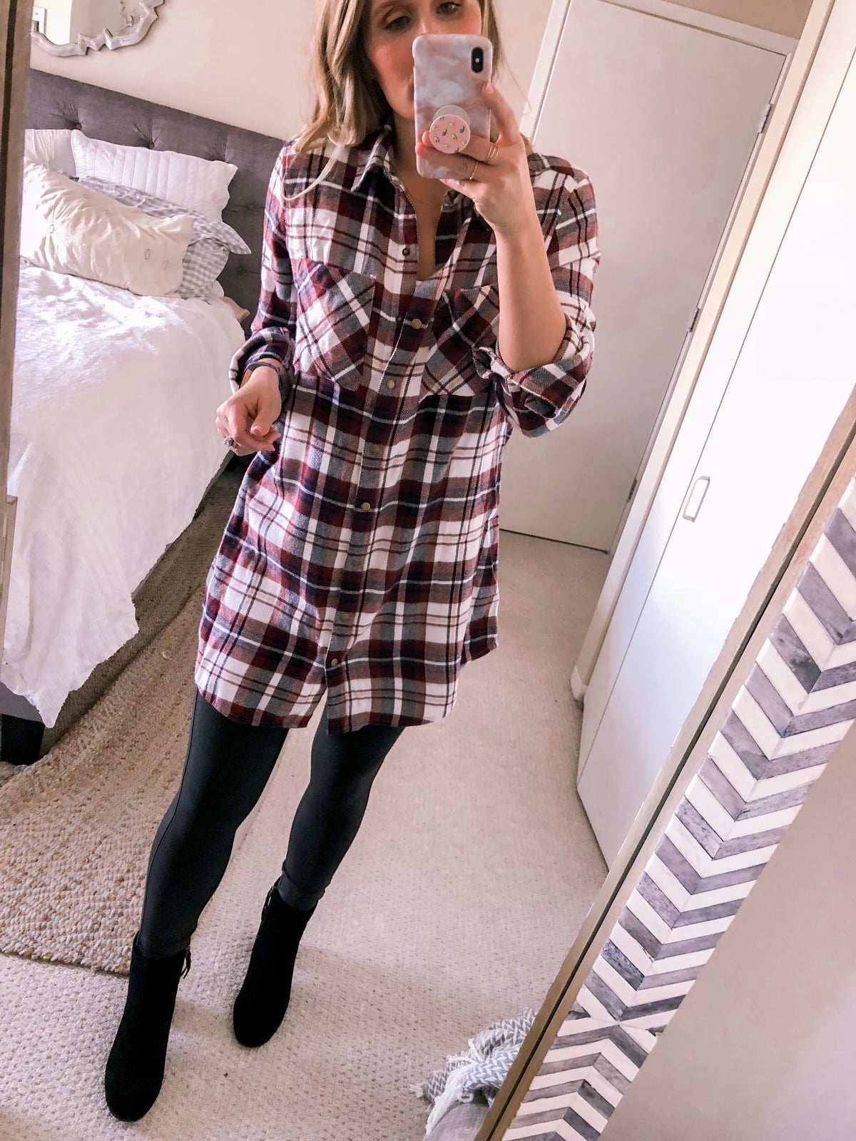 Plaid Flannel Dress with Leggings Plaid Flannel Dress with Leggings — Trendy Flannel Outfits