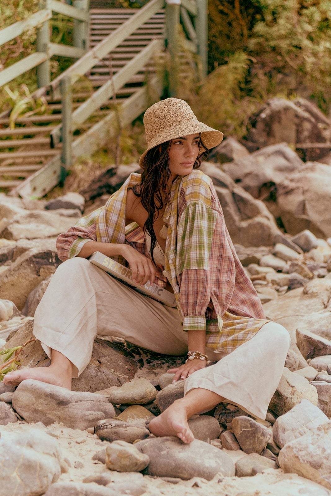 Patchwork Flannel with Linen Pants Patchwork Flannel with Linen Pants — Trendy Flannel Outfits