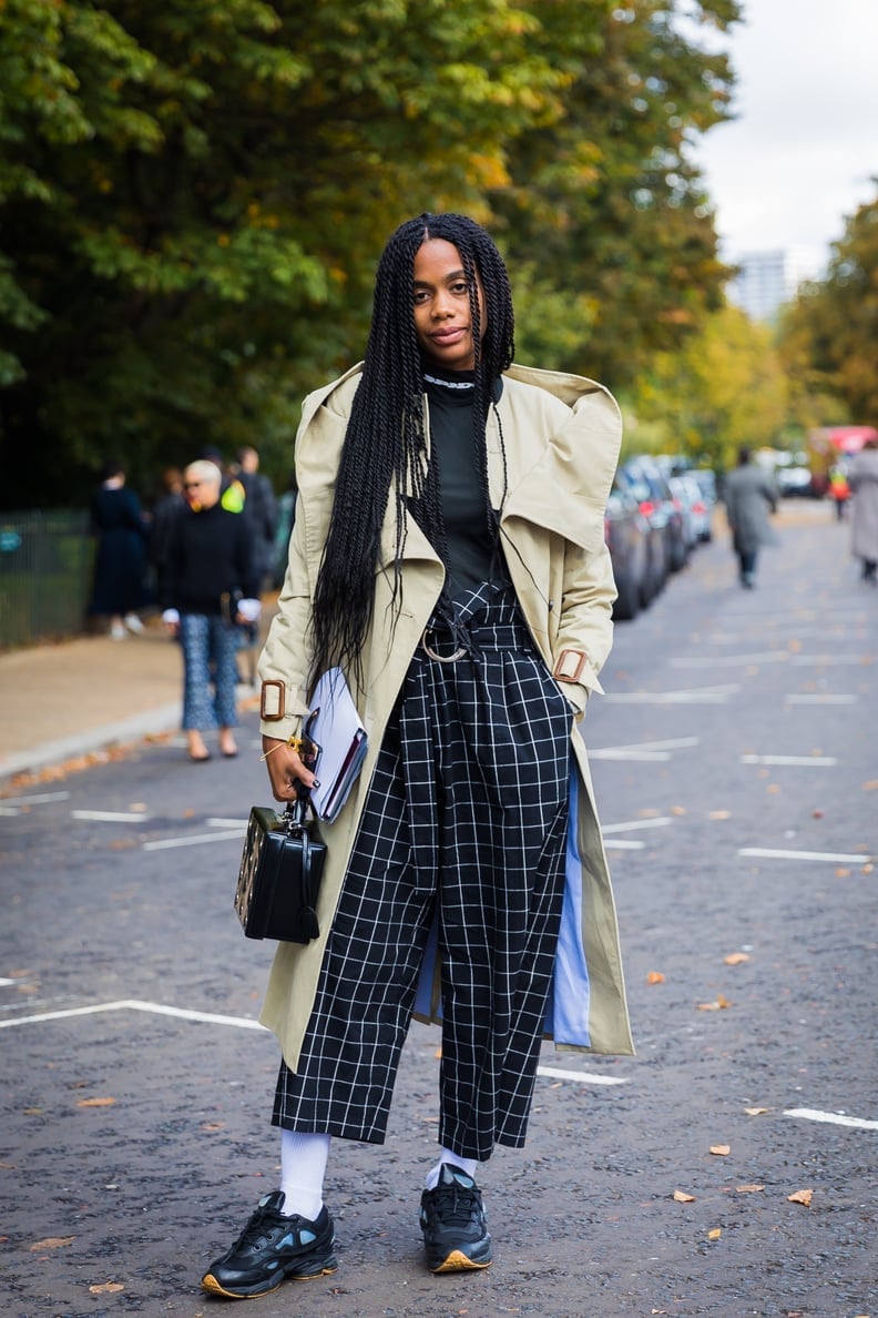 Plaid Pants with Trench Coat Plaid Pants with Trench Coat — Trendy Flannel Outfits