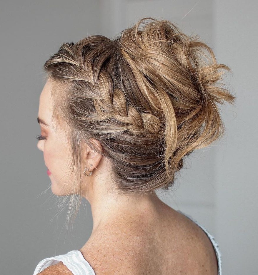 Blonde Intricate Braided Updo Blonde Intricate Braided Updo — Trendy Formal Hair