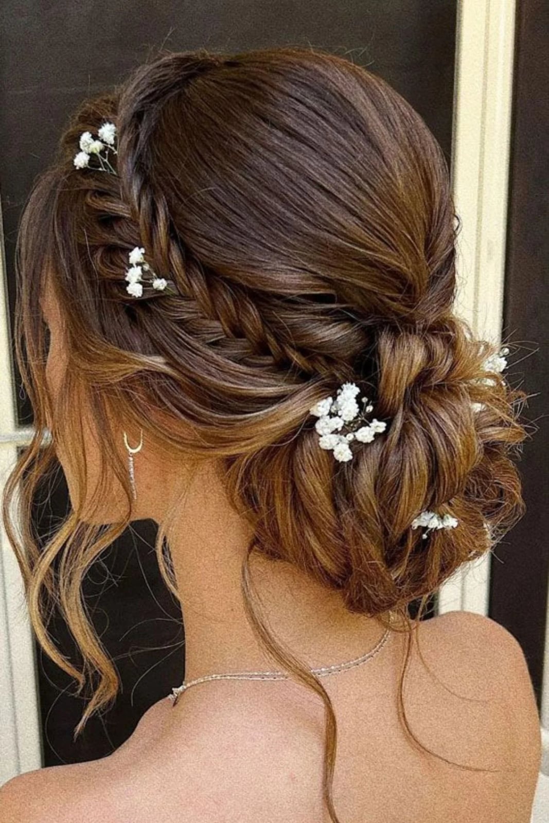 Braided Updo With Floral Accents Braided Updo With Floral Accents — Trendy Formal Updos