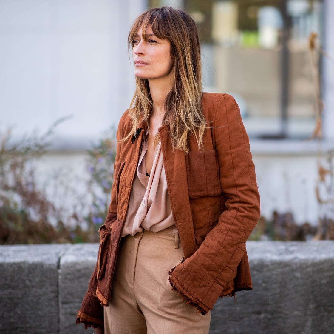 Textured Jacket with Beige Trousers Textured Jacket with Beige Trousers — Trendy French Style