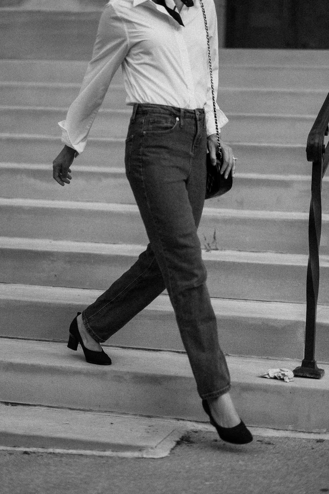 Crisp White Shirt with Dark Wash Jeans Crisp White Shirt with Dark Wash Jeans — Trendy French Style