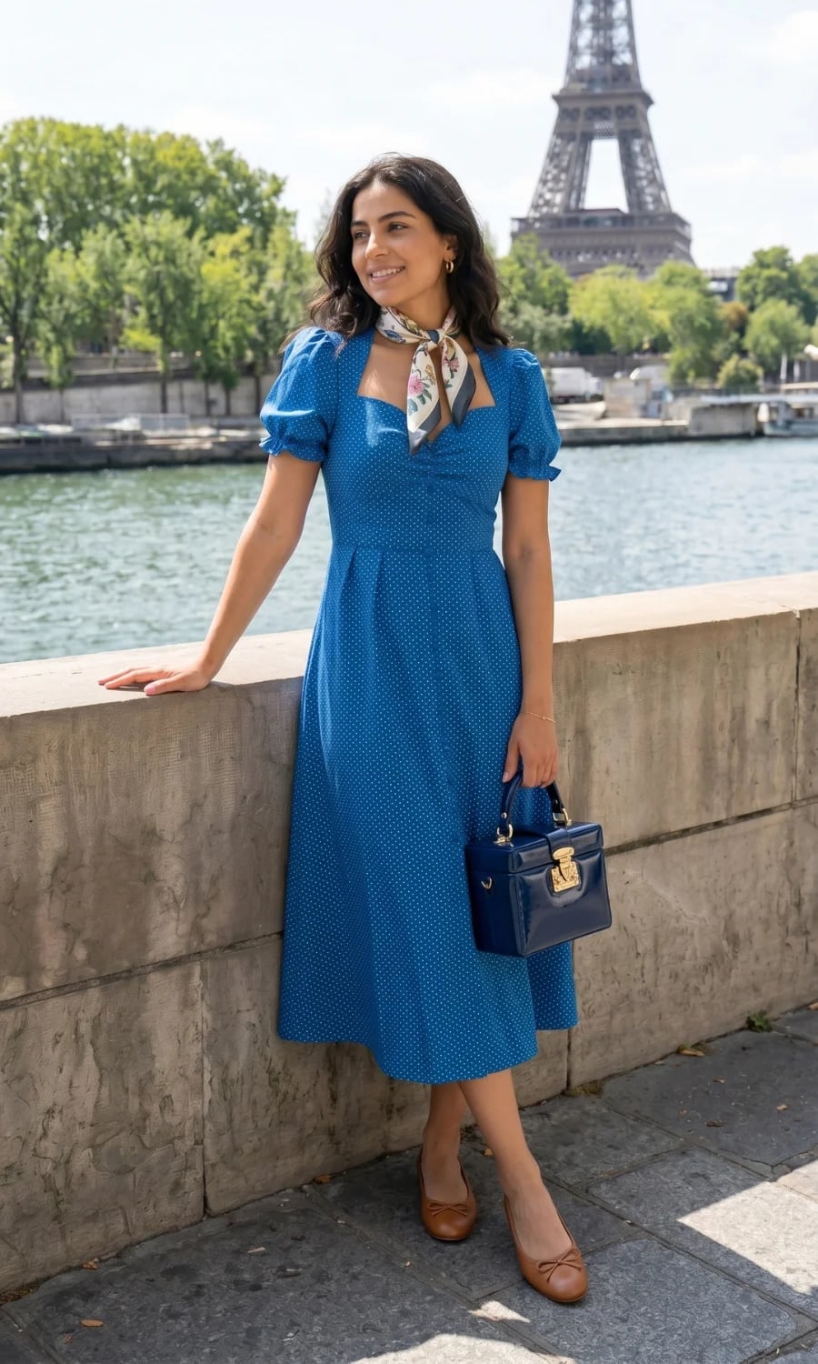 Polka Dot Midi Dress for a Chic Summer Day Polka Dot Midi Dress for a Chic Summer Day — Trendy French Style