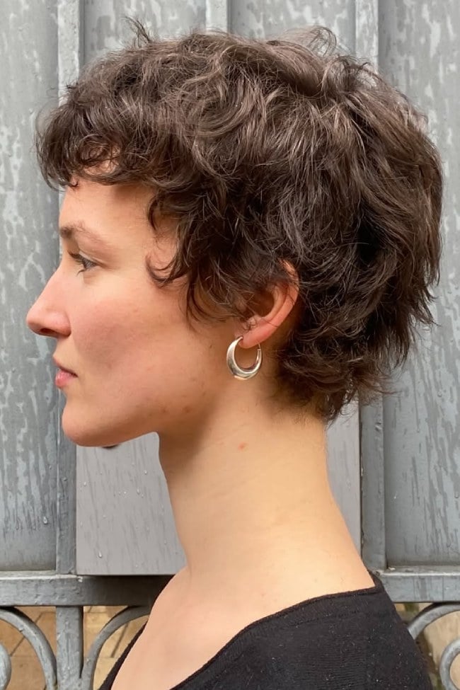 Short Choppy Pixie With Curly Fringe Short Choppy Pixie With Curly Fringe — Trendy Frizzy Hair