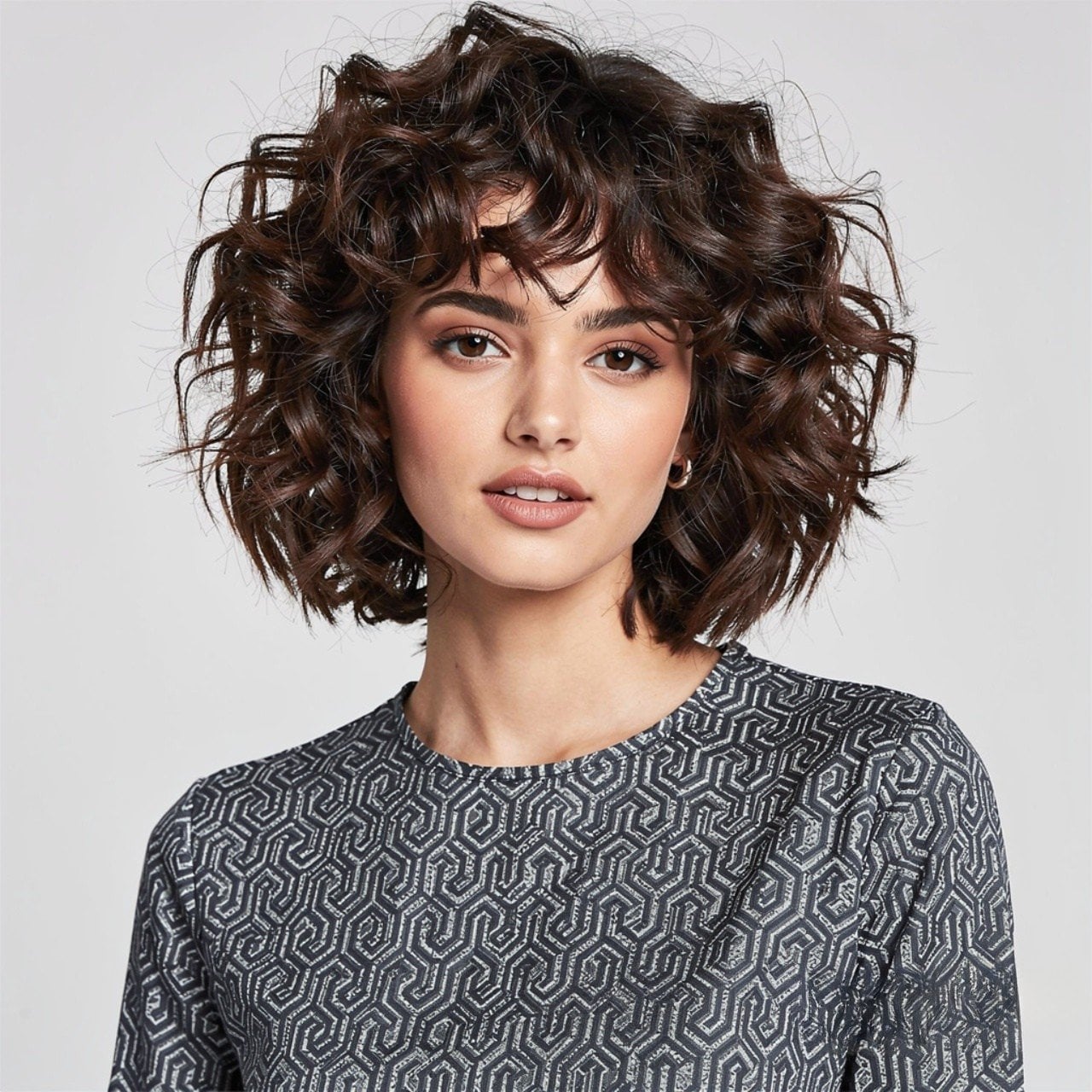 Collarbone Bob With Curtain Bangs Collarbone Bob With Curtain Bangs — Trendy Frizzy Hair
