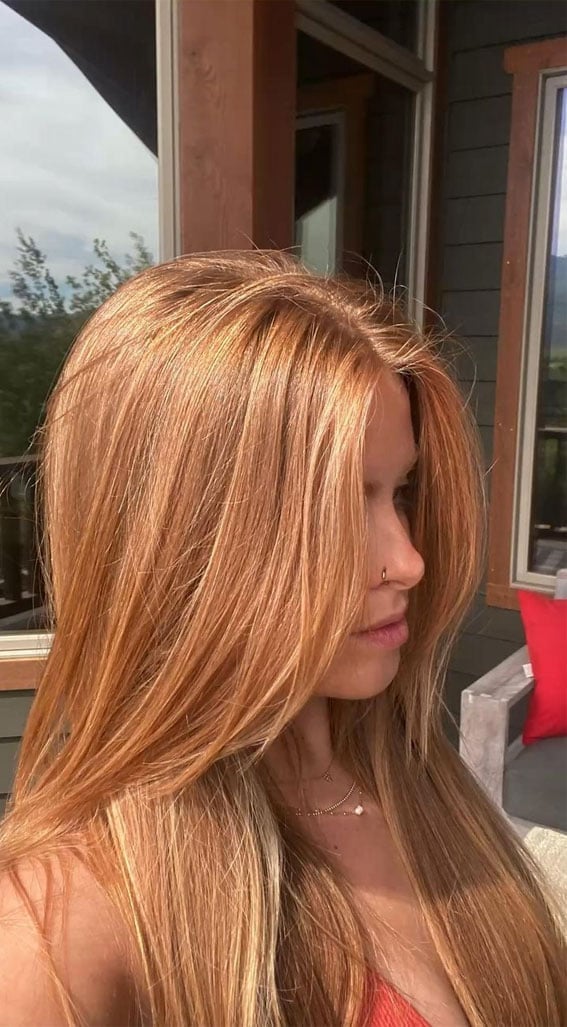 Mid-Back Bright Ginger Air-Dried Mid-Back Bright Ginger Air-Dried — Trendy Ginger Hair Color