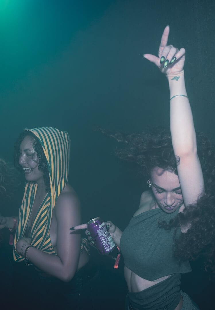 Striped Hooded Top and Green Crop Top Striped Hooded Top and Green Crop Top — Trendy Going Out Outfits Night Club