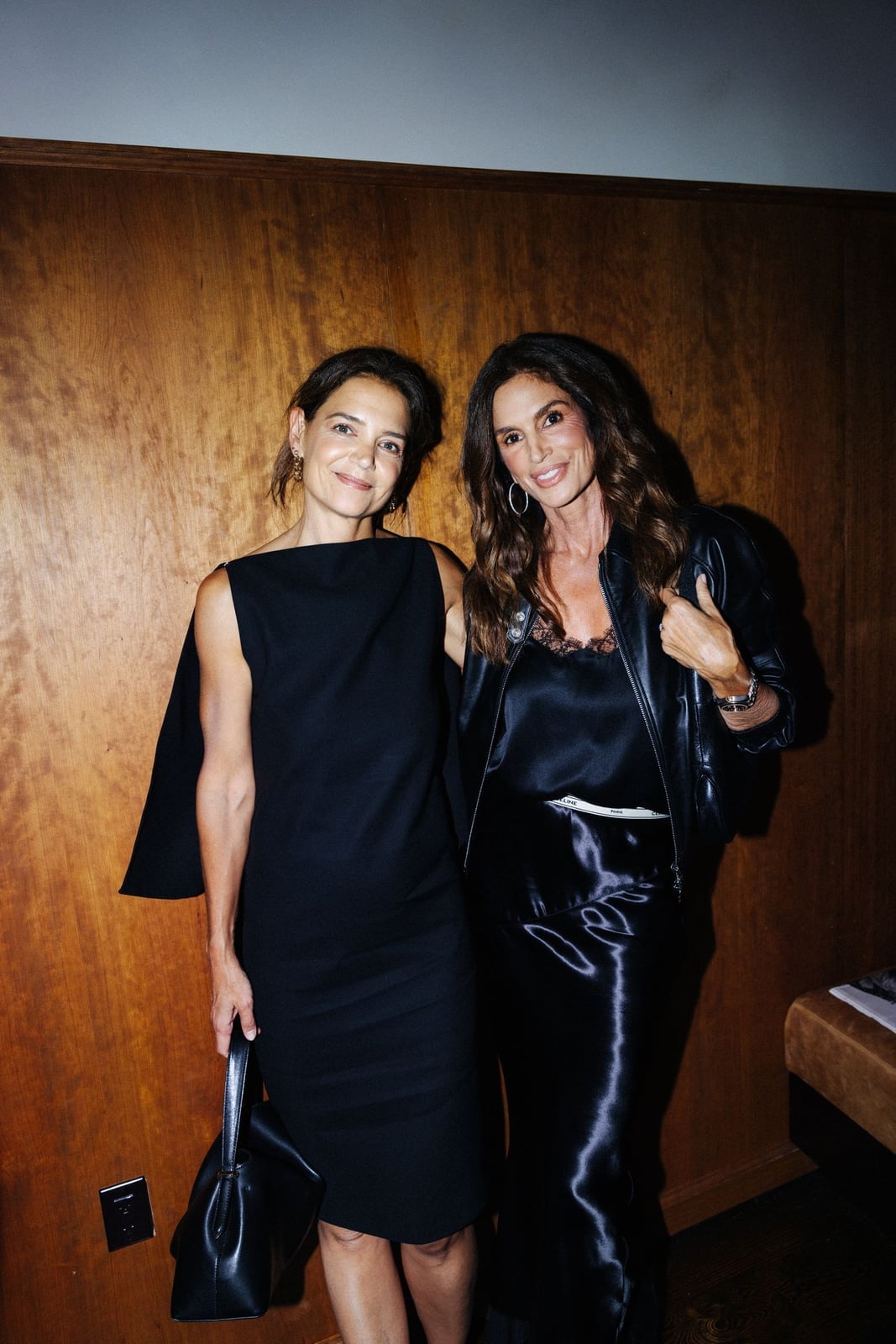 Leather Jacket Over Silk Camisole with Wide-Leg Pants Leather Jacket Over Silk Camisole with Wide-Leg Pants — Trendy Going Out Outfits Night Club