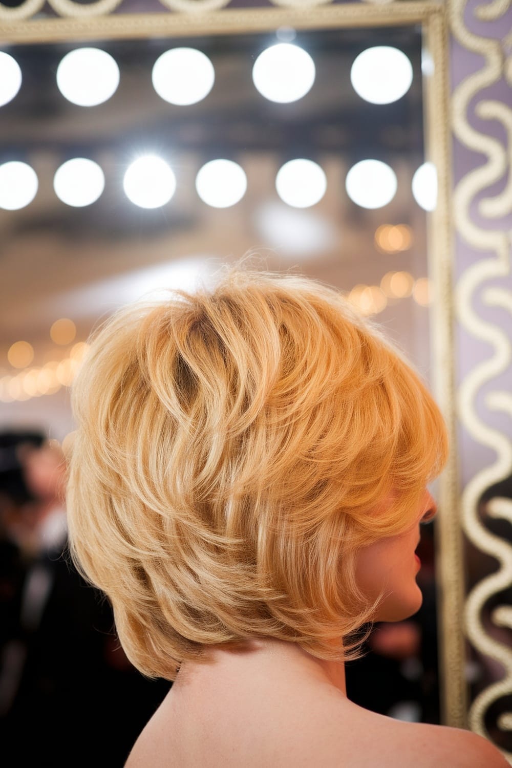 Shoulder Length Golden Blonde Shag Cut Shoulder Length Golden Blonde Shag Cut — Trendy Golden Blonde