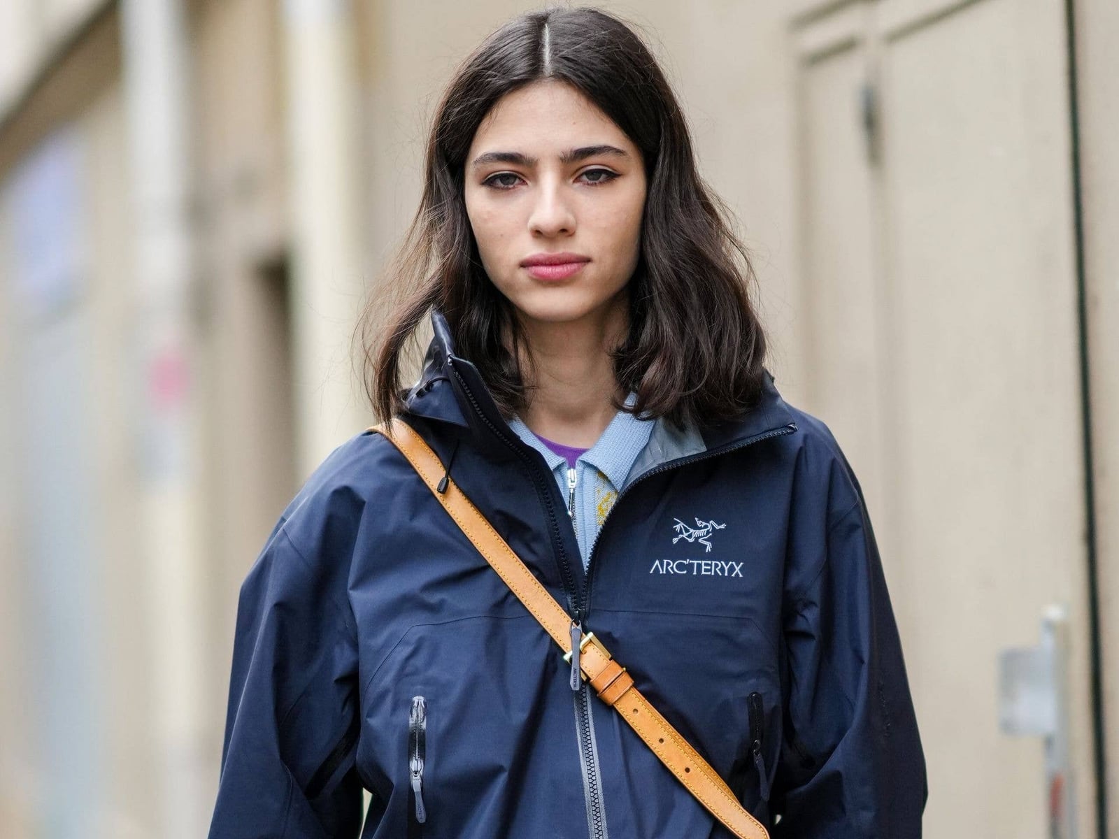 Navy Technical Jacket with Collared Shirt Navy Technical Jacket with Collared Shirt — Trendy Gorpcore Outfits