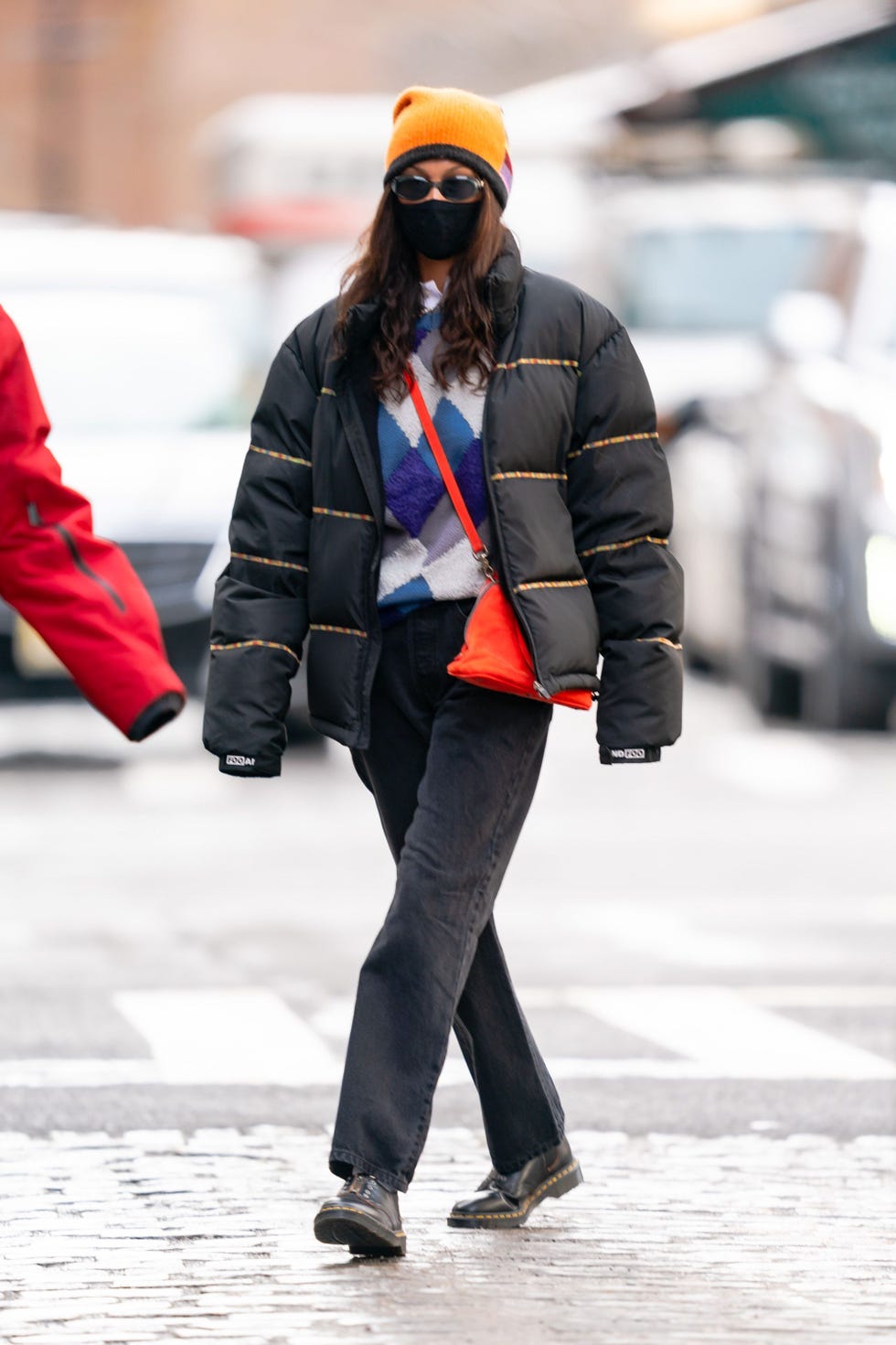 Puffer Jacket and Argyle Sweater for Urban Casual Puffer Jacket and Argyle Sweater for Urban Casual — Trendy Gorpcore Outfits