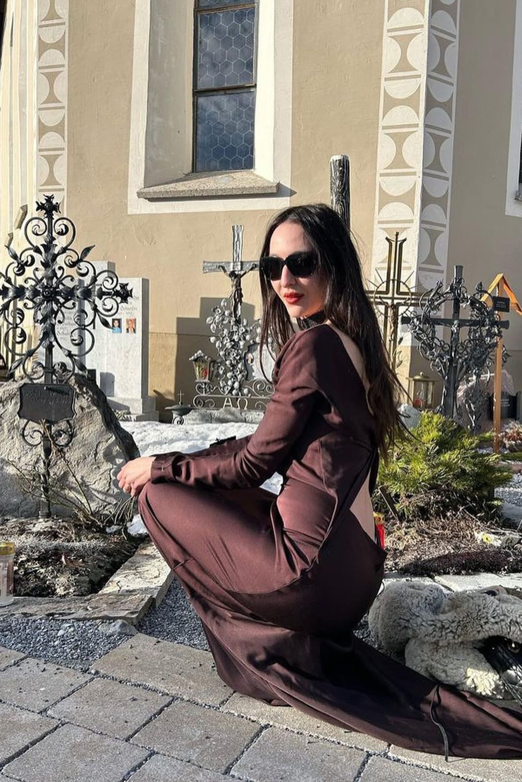 Deep Brown Silk Maxi Dress Deep Brown Silk Maxi Dress — Trendy Goth Outfits