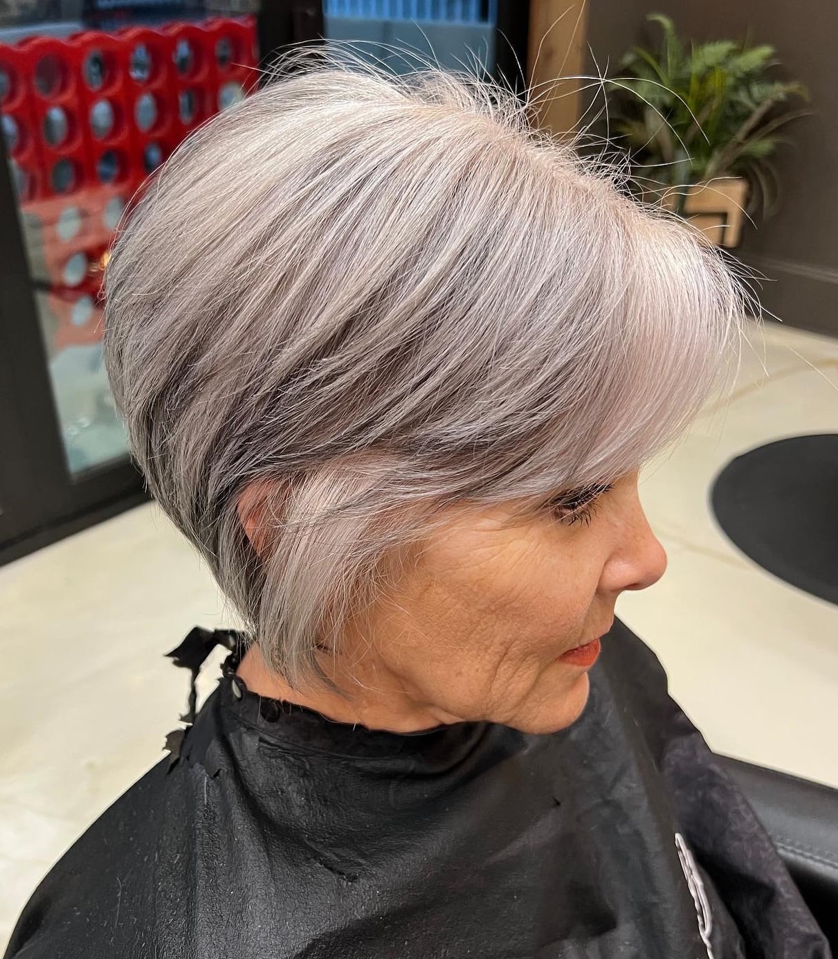 Mid-Back Air Dried Ash Gray With Highlights — Trendy Gray Hair Color