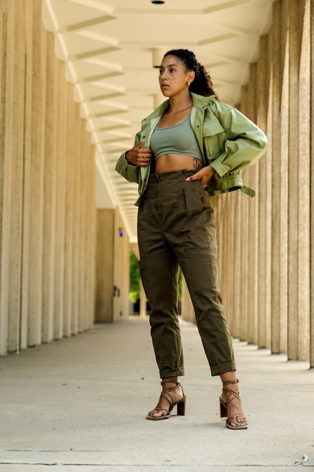 Trendy Olive Green Utility Pants and Jacket — Trendy Green Outfits