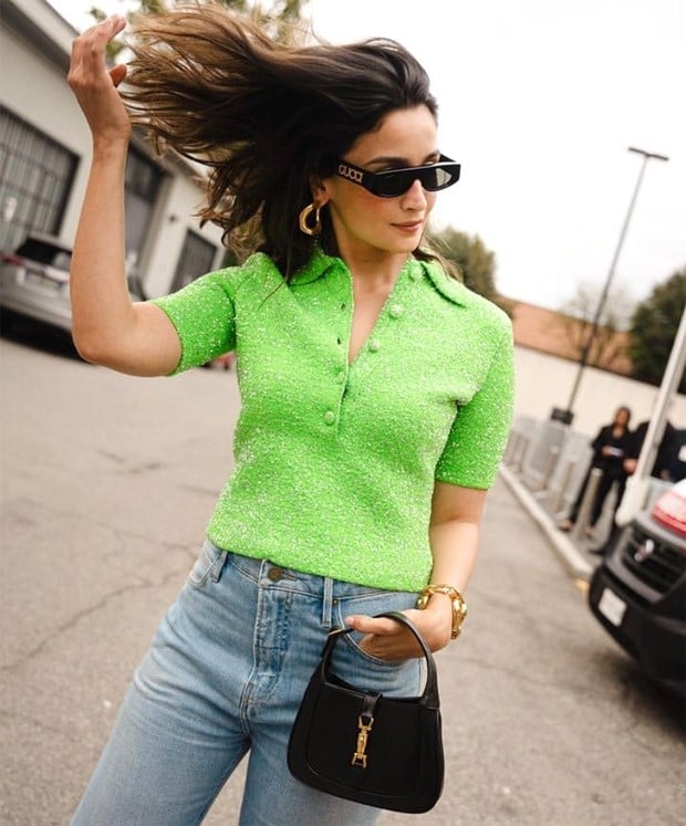 Alia Bhatt's choice of a neon green top at Gucci's SS24 show effortlessly embodies the essence of casual chic 24 : Bollywood News - Bollywood Hungama