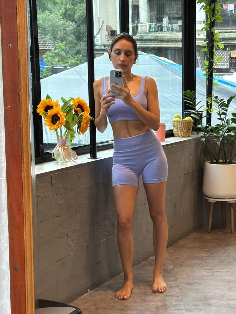 Lilac Ribbed Crop Top And Bike Shorts Lilac Ribbed Crop Top And Bike Shorts — Trendy Gym Outfits