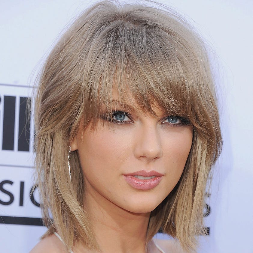 Honey Blonde Shoulder Length Shag With Full Bangs — Trendy Hairstyles for Thick Hair