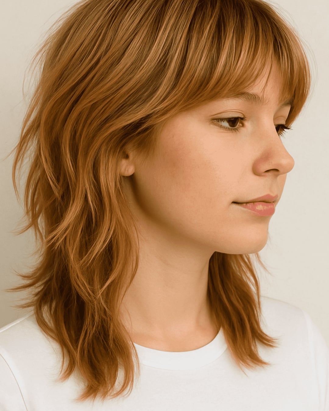 Collarbone Shag With Copper Waves Collarbone Shag With Copper Waves — Trendy Hairstyles to Do