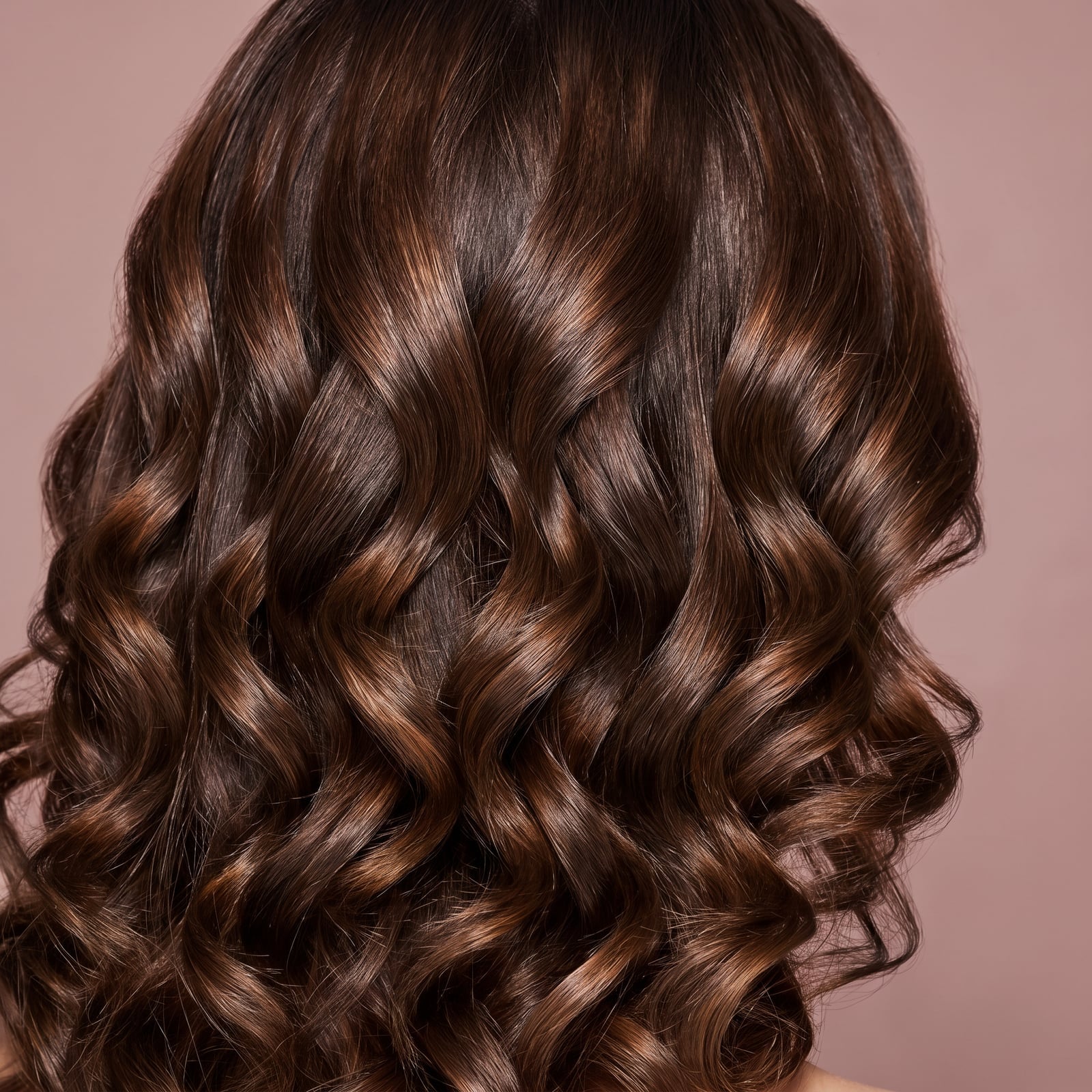 Mid-Back Loose Glossy Curls With Warm Highlights — Trendy Heatless Curls