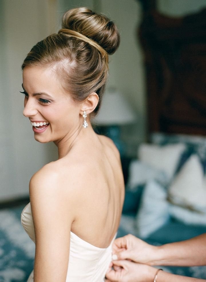 Neatly Styled Blonde Bun With Waves — Trendy High Bun Hairstyles