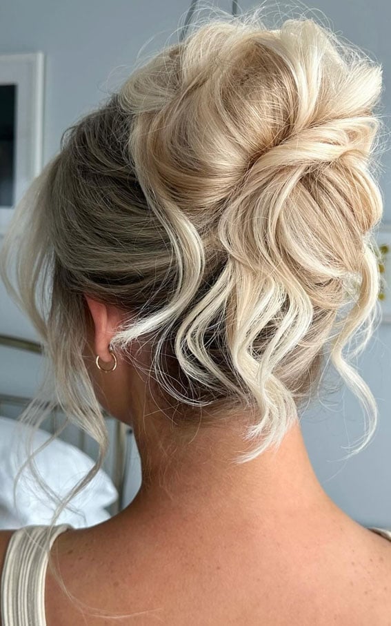 Chic Twisted Piled Updo — Trendy High Bun Hairstyles