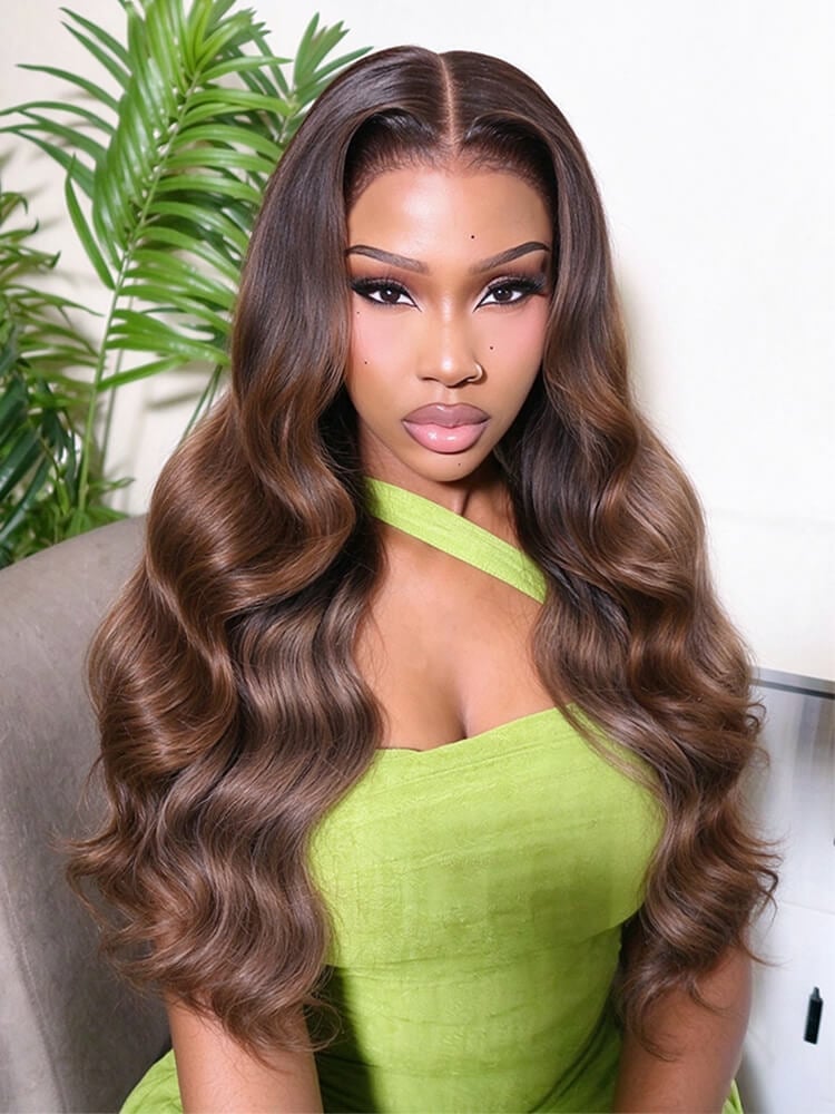 Mid-Back Long Layers With Lighter Brown Highlights Mid-Back Long Layers With Lighter Brown Highlights — Trendy Highlights Wig