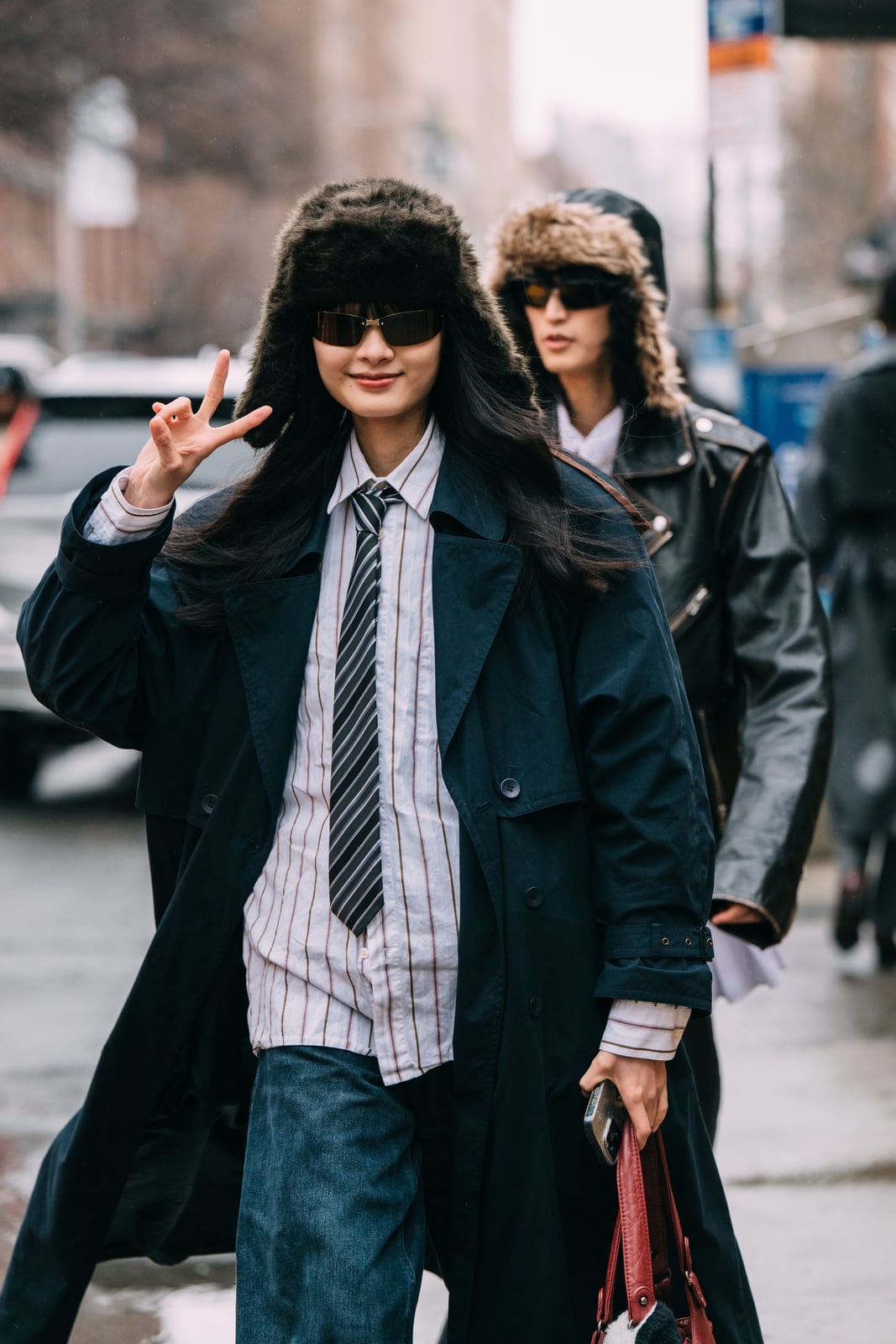 Oversized Trench Coat with Collared Shirt and Tie Oversized Trench Coat with Collared Shirt and Tie — Trendy Indie Outfits