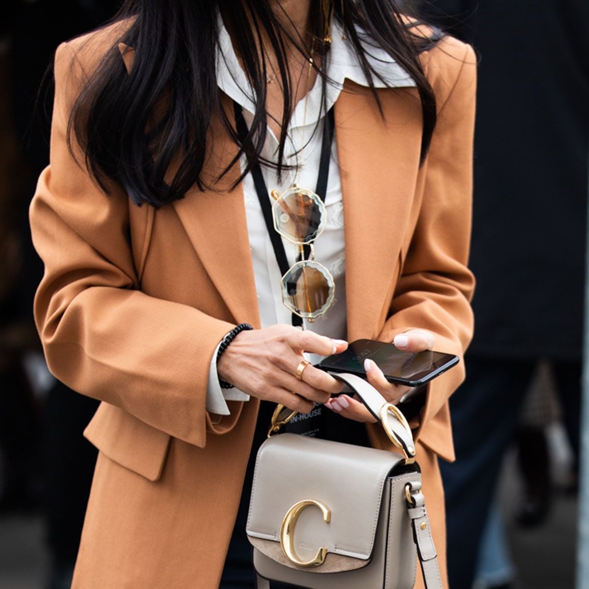 Tan Oversized Blazer with White Blouse Tan Oversized Blazer with White Blouse — Trendy Interview Outfits