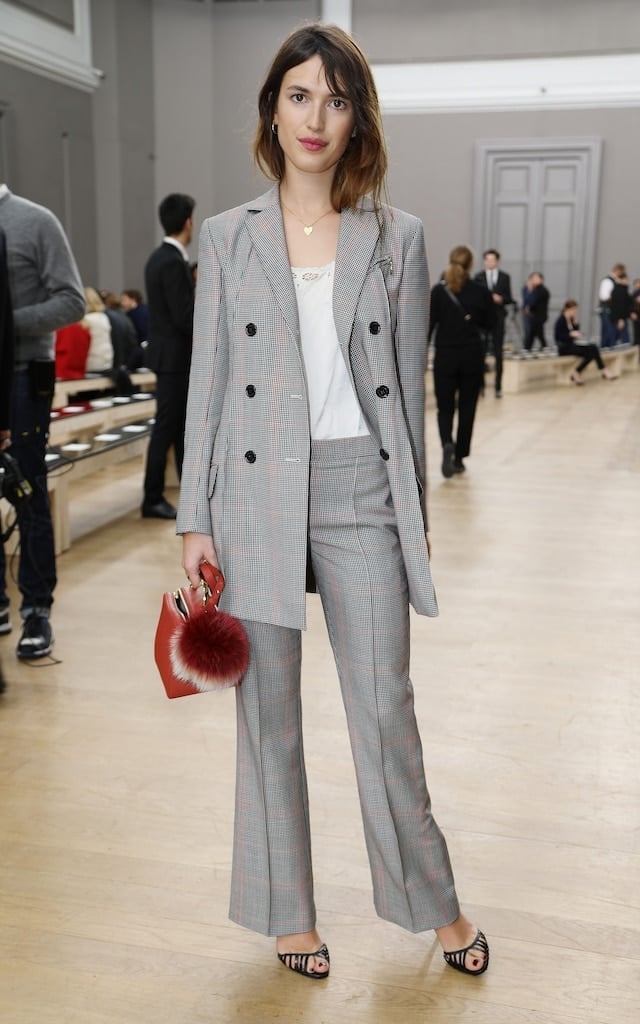 Blue Plaid Blazer with White Trousers Blue Plaid Blazer with White Trousers — Trendy Interview Outfits