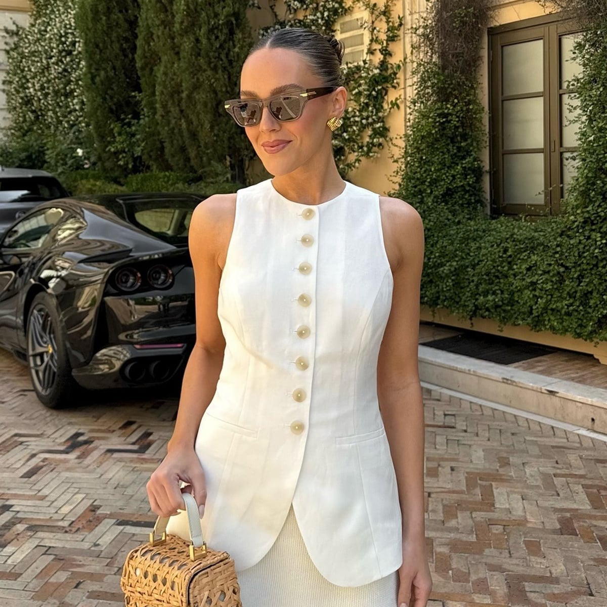 White Vest and Ribbed Skirt Set White Vest and Ribbed Skirt Set — Trendy Italy Outfits