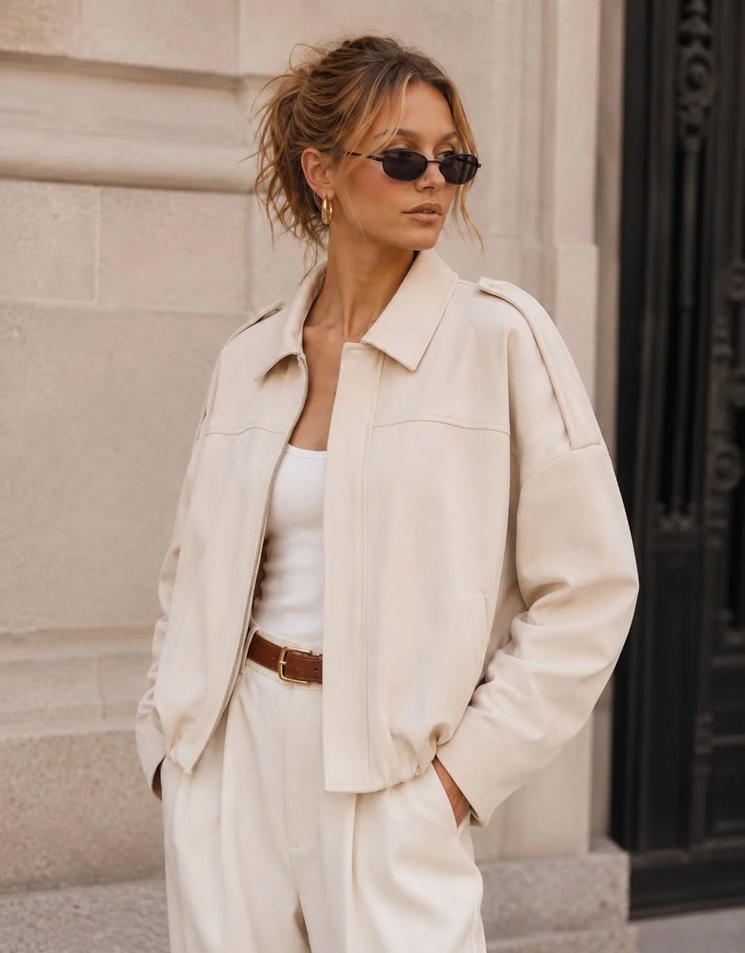Elle Bomber Jacket - Cream