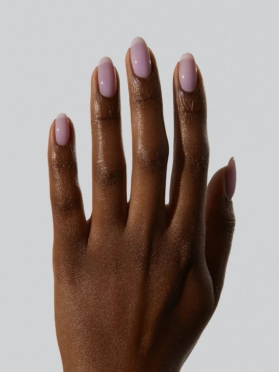 Milky Pink Jelly Short Oval Nails With Solid Color — Trendy Jelly Nails