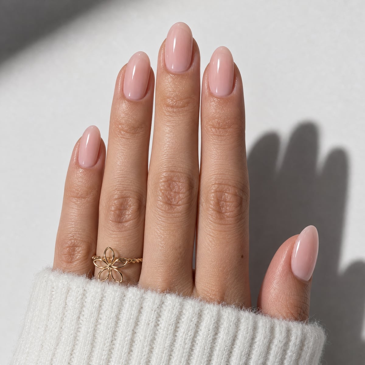 Sheer Milky Pink Jelly Medium Oval Nails — Trendy Jelly Nails