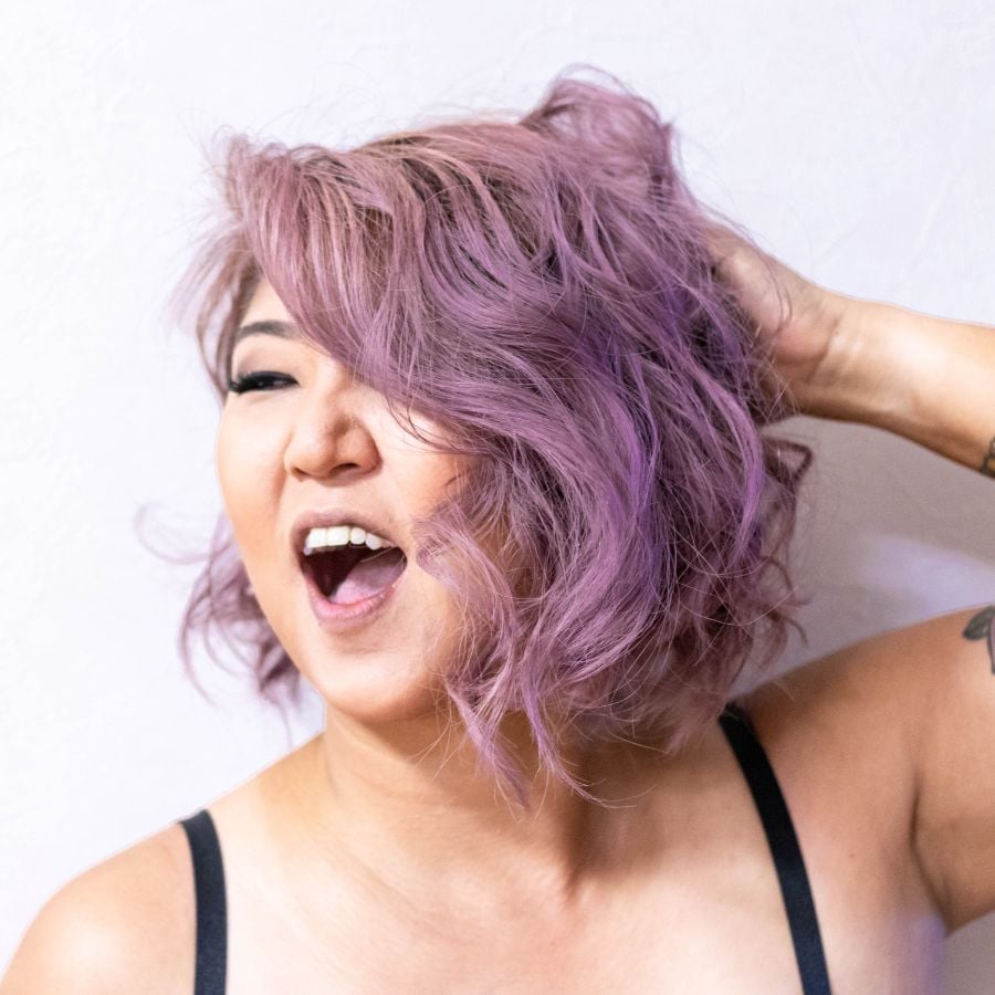 Textured Ear Length Bob Textured Ear Length Bob — Trendy Lavender Hair