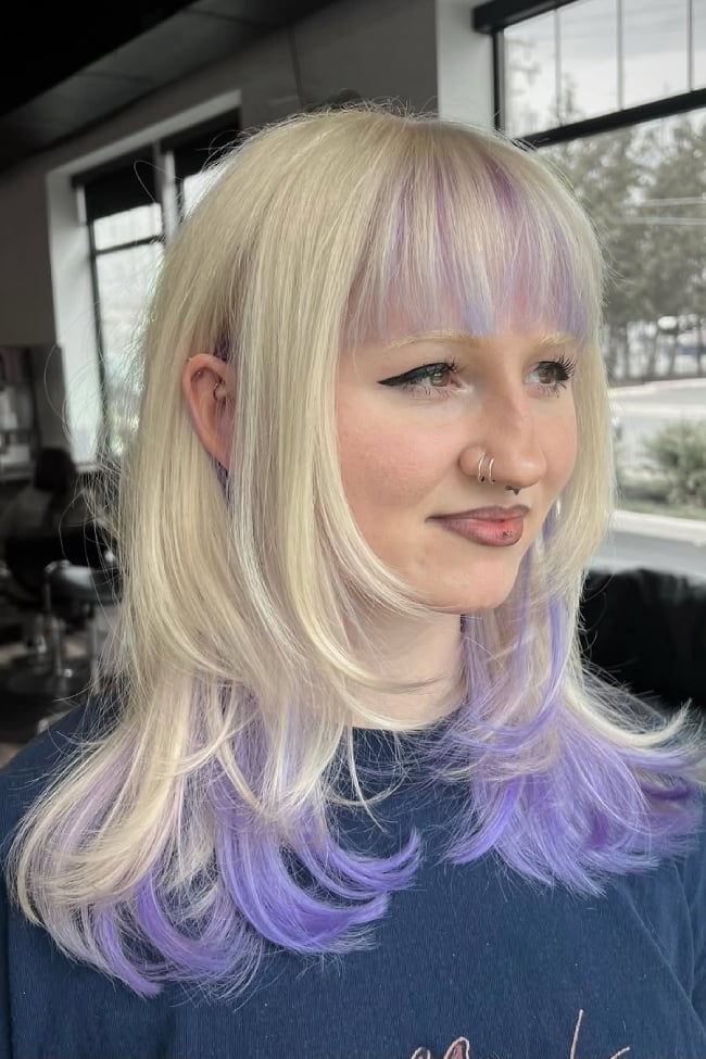 Textured Collarbone Shag Textured Collarbone Shag — Trendy Lavender Hair