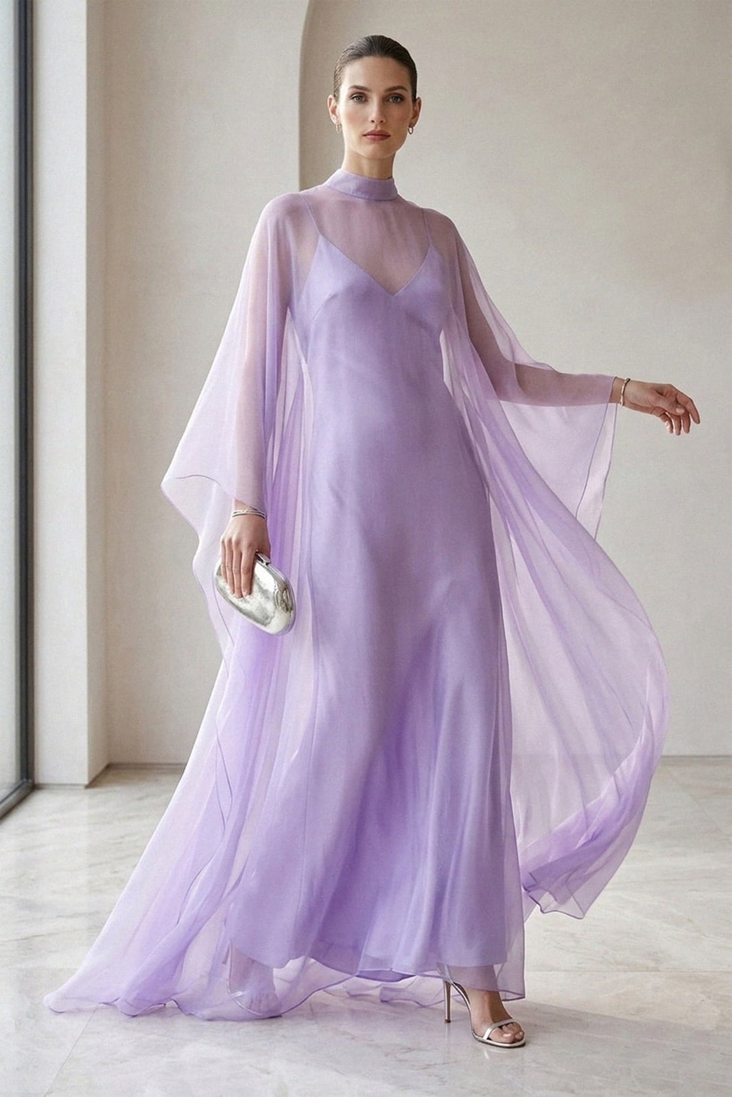 Lavender Sheer Organza Maxi Dress | Shahida – Shahida Parides