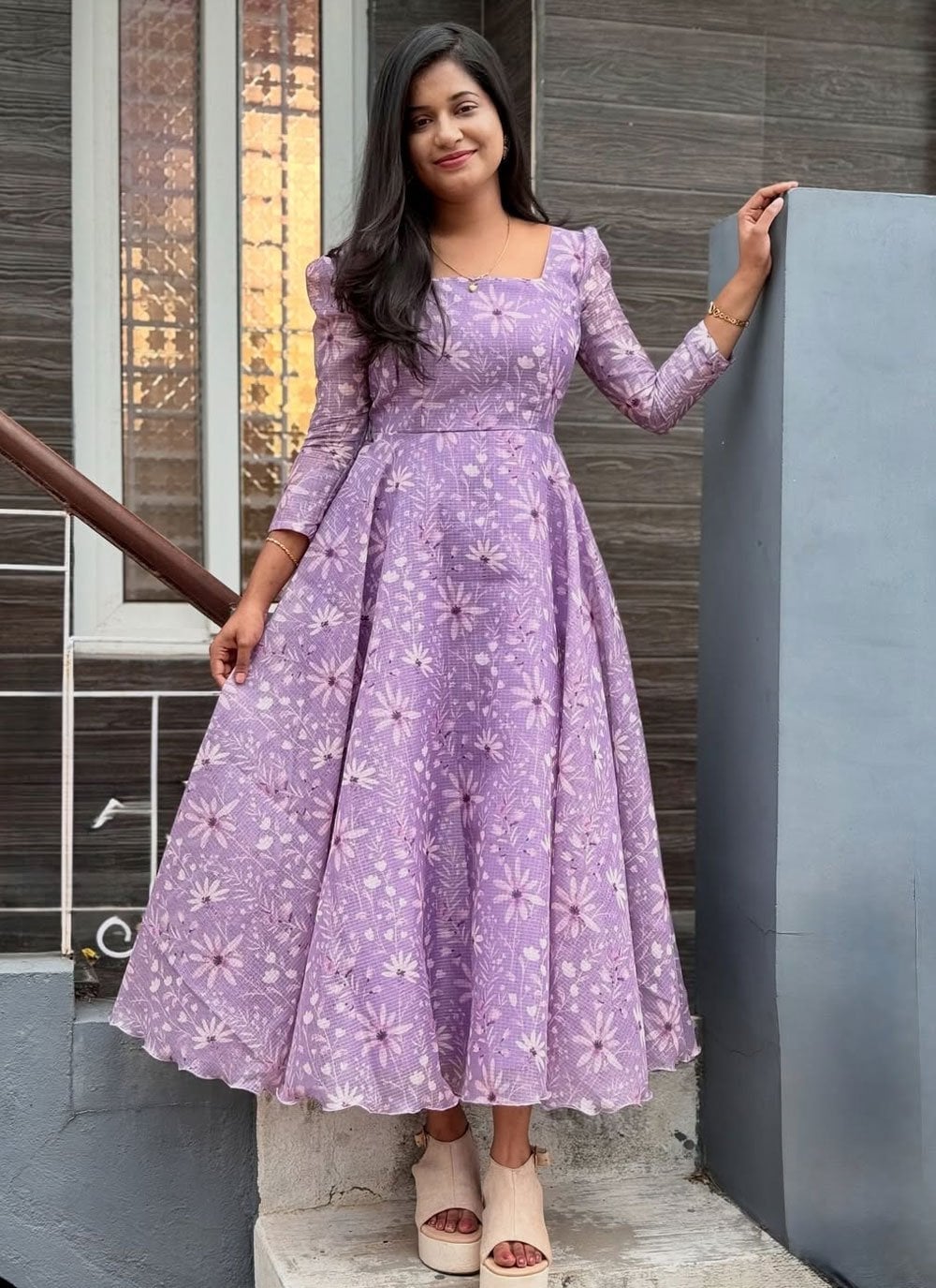 Lavender Floral Print Fit and Flare Dress Lavender Floral Print Fit and Flare Dress — Trendy Lavender Outfits