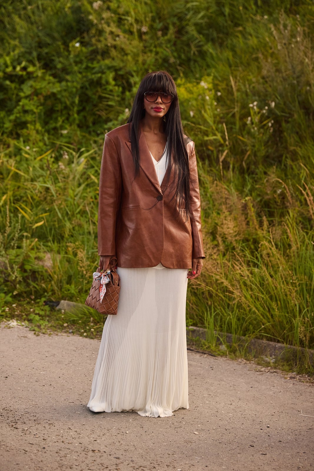 Leather Blazer With Maxi Skirt Leather Blazer With Maxi Skirt — Trendy Layering Outfits