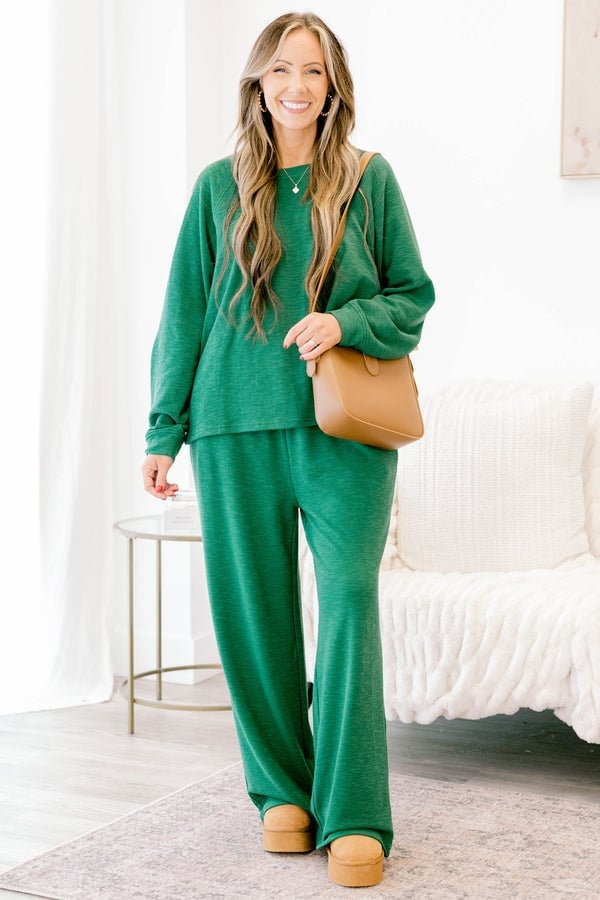 Dark Green Knit Matching Set Dark Green Knit Matching Set — Trendy Lazy Outfits