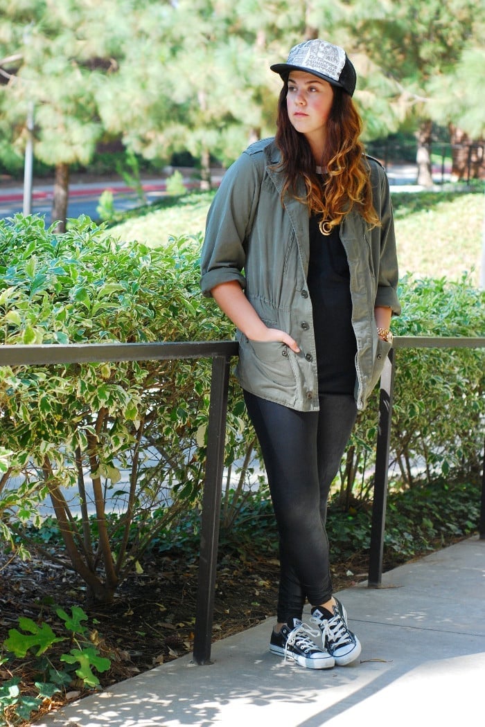 Utility Jacket with Black Leggings Utility Jacket with Black Leggings — Trendy Leggings Outfits