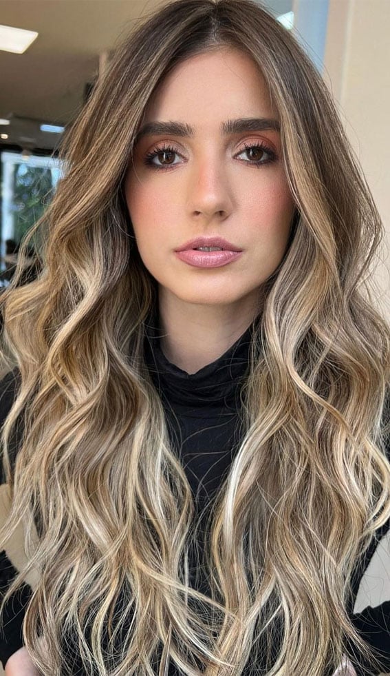 Long Dirty Blonde With Lighter Highlights — Trendy Light Hair Color