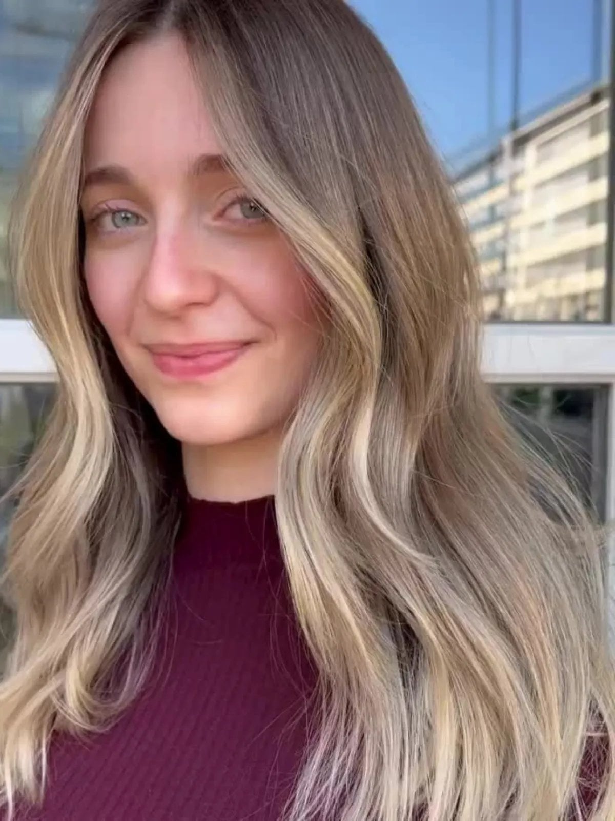 Mid-Back Neutral Blonde With Air-Dried Finish — Trendy Light Hair Color