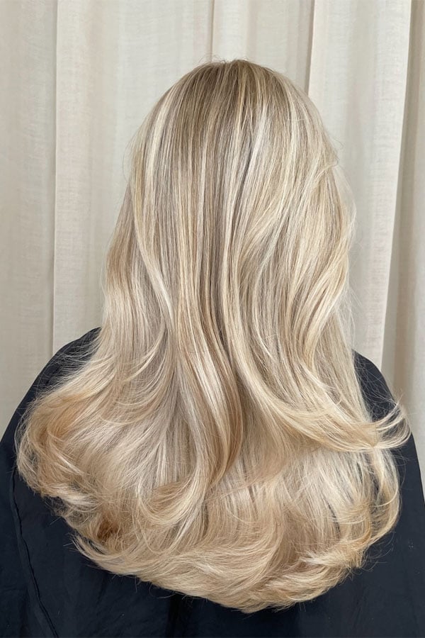 Mid-Back Ash Blonde With Lighter Highlights and Creating Dimension — Trendy Light Hair Color