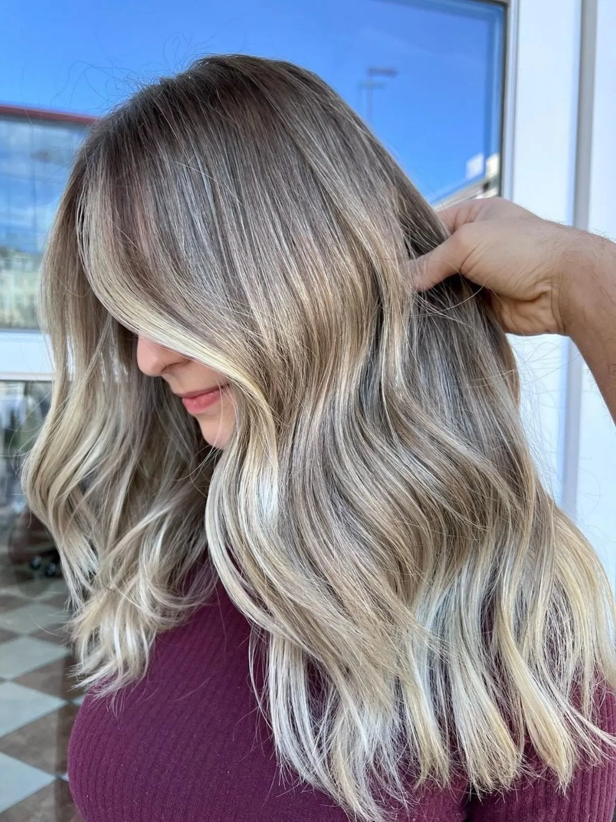 Collarbone Ash Blonde With Darker Roots — Trendy Light Hair Color