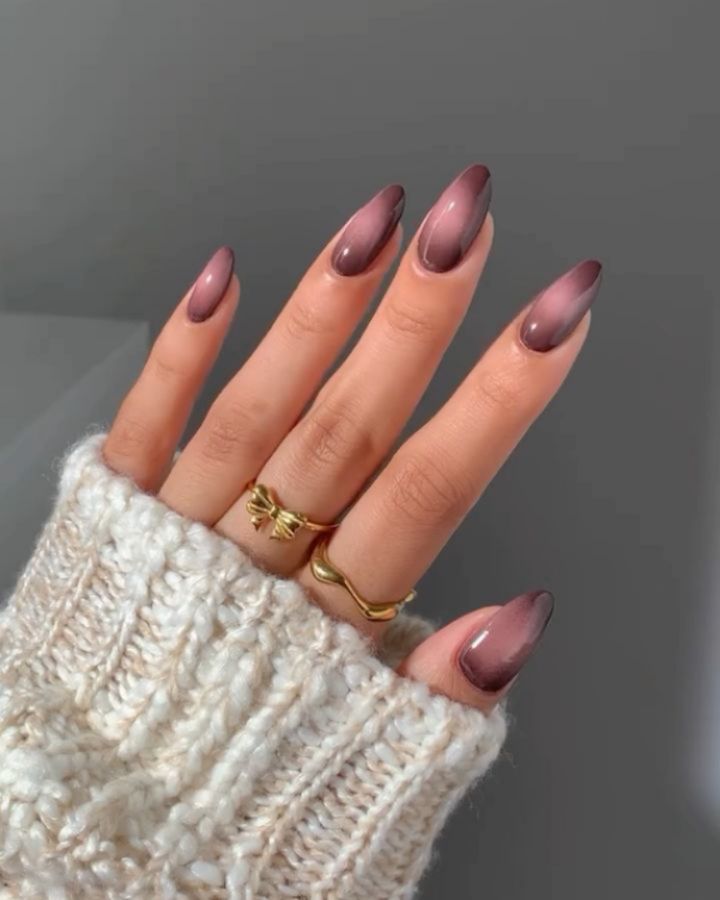 Jelly Gradient Mauve to Nude Almonds Jelly Gradient Mauve to Nude Almonds — Trendy Long Nails
