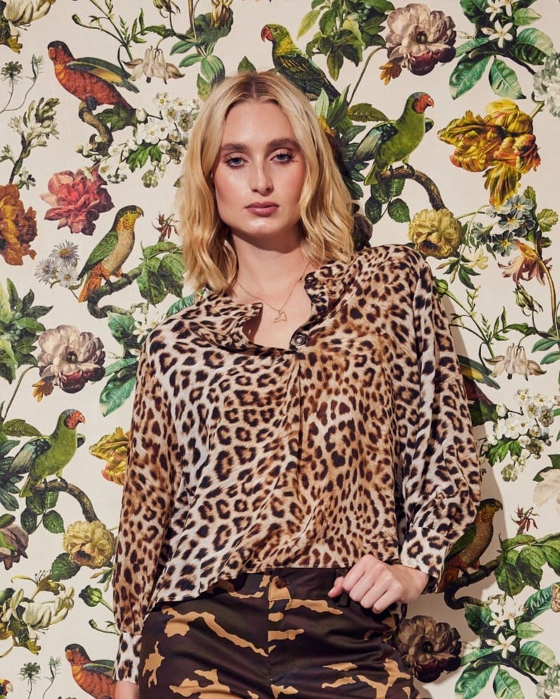 Leopard Print Blouse Camouflage Trousers Casual Leopard Print Blouse Camouflage Trousers Casual — Trendy Luxury Outfits