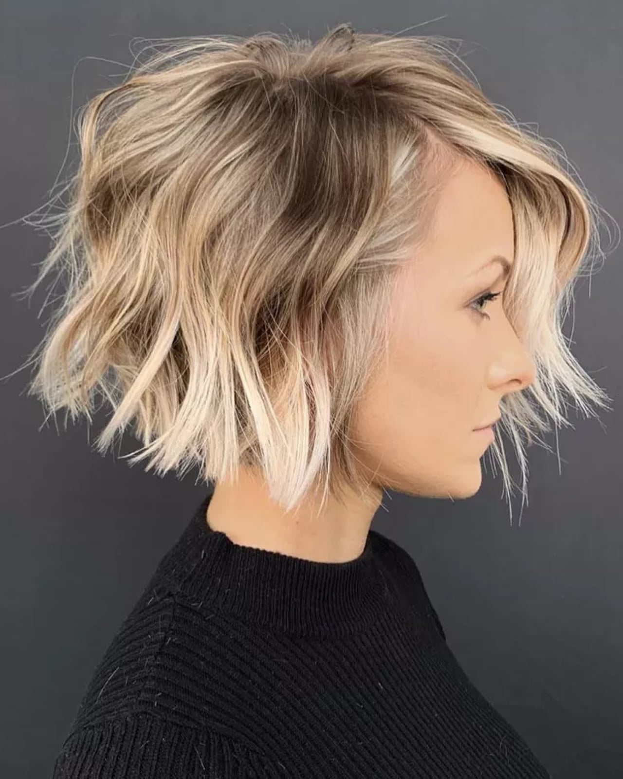 Chin Length Bob With Choppy Waves Chin Length Bob With Choppy Waves — Trendy Medium Length Hair