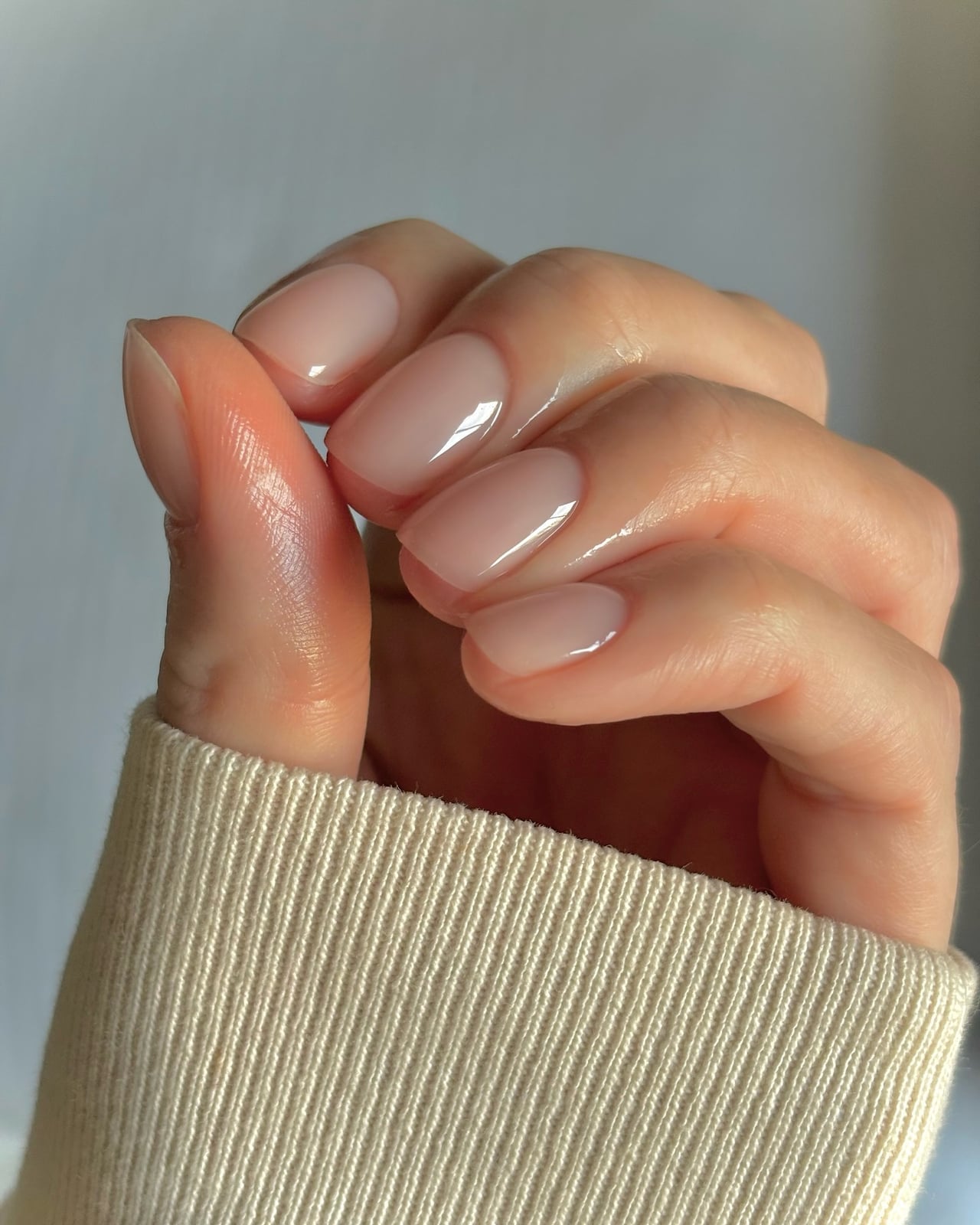 Short Square Sheer Milky Nude Nails Short Square Sheer Milky Nude Nails — Trendy Minimal Nails